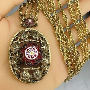 Vintage Juliana for Celebrity NY Moraccan Matrix Double Gold Chain Necklace 1170